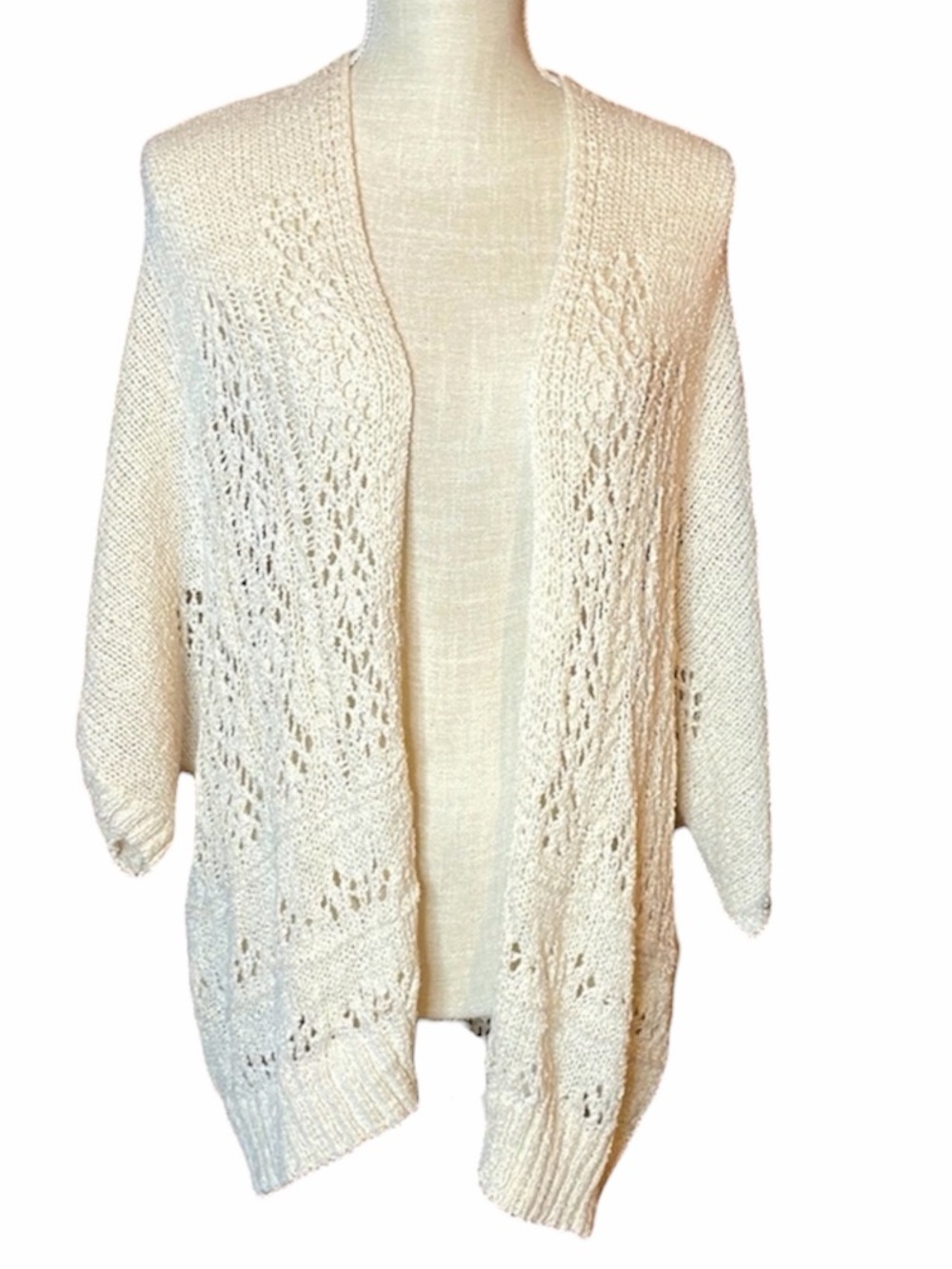 Be cool Cream Colored Cardigan Knit Sweater
